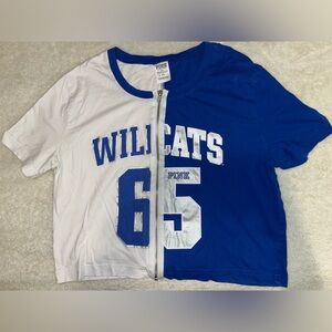 vintage VS PINK collegiate UK wildcats zipper crop top